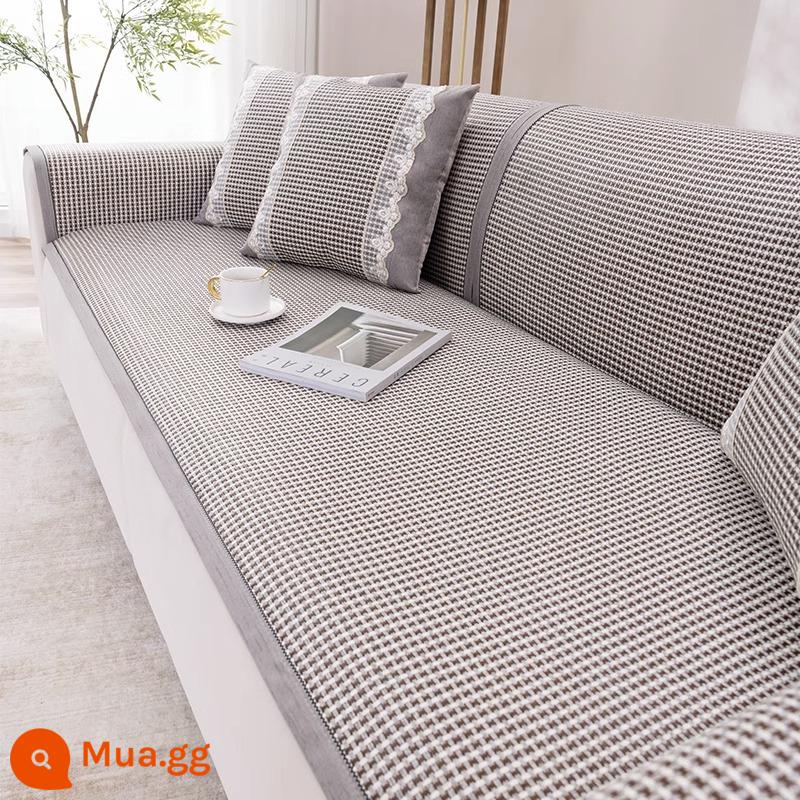 Sofa đệm mùa hè mây mat mùa hè mat cây ngải băng lụa da chống trượt bọc ghế sofa vải che mùa hè băng đệm - Hạ Vân Huy