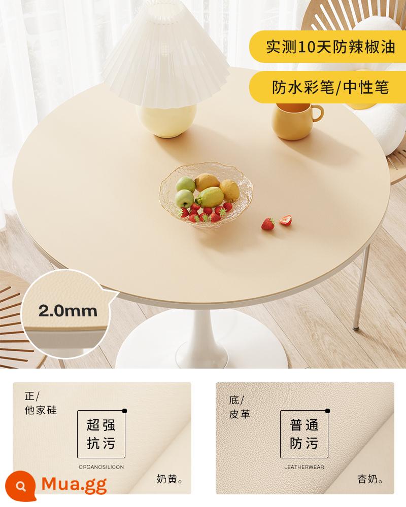 [Silicone chống bẩn] Khăn trải bàn tròn chống thấm nước, chống dầu, chống giặt và chống bỏng tại nhà phòng khách bàn ăn tròn thảm lót bàn cà phê - Bánh Pudding 2.0mm