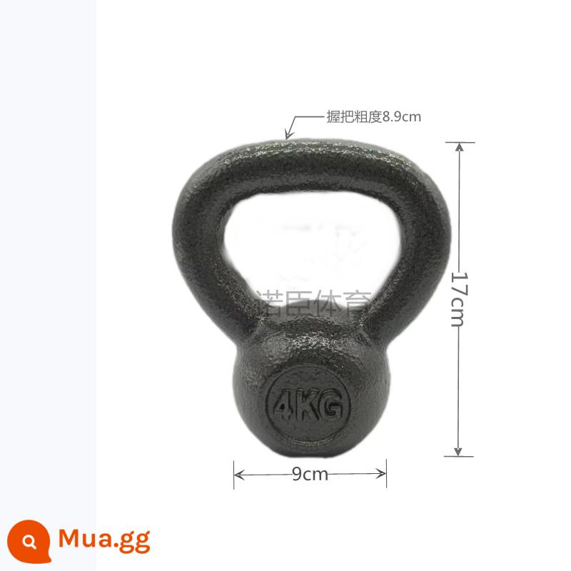 Kettlebell sơn phun sơn Kettlebell 816201050kg sắt nguyên chất rắn gang nguyên chất sắt rèn tạ nam nữ - Chuông ấm bằng sắt đặc 4kg, keo dán tay màu tùy chọn