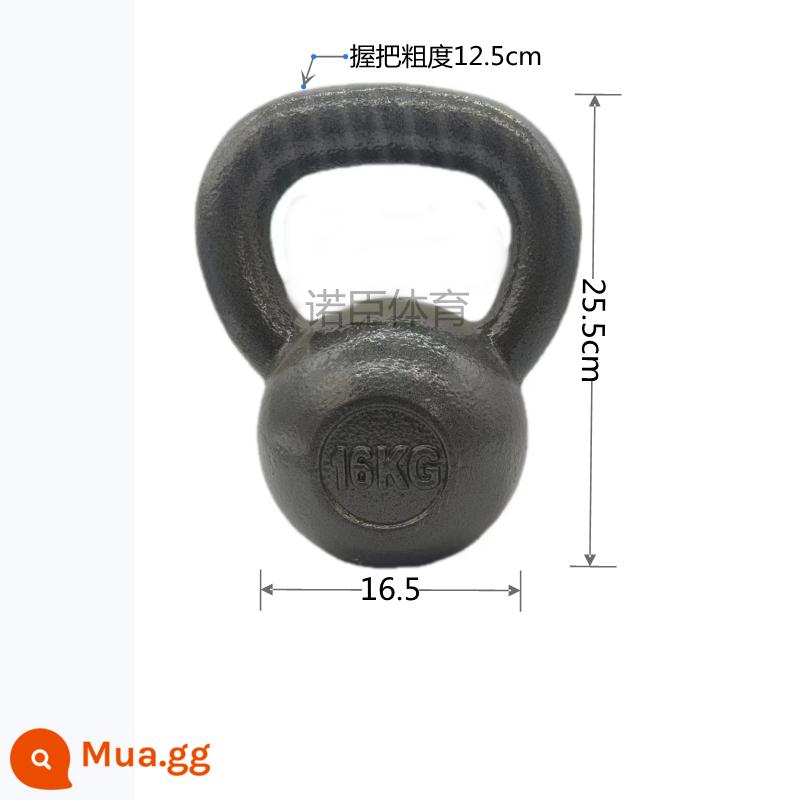 Kettlebell sơn phun sơn Kettlebell 816201050kg sắt nguyên chất rắn gang nguyên chất sắt rèn tạ nam nữ - Chuông ấm bằng sắt đặc 16kg, keo dán tay màu tùy chọn