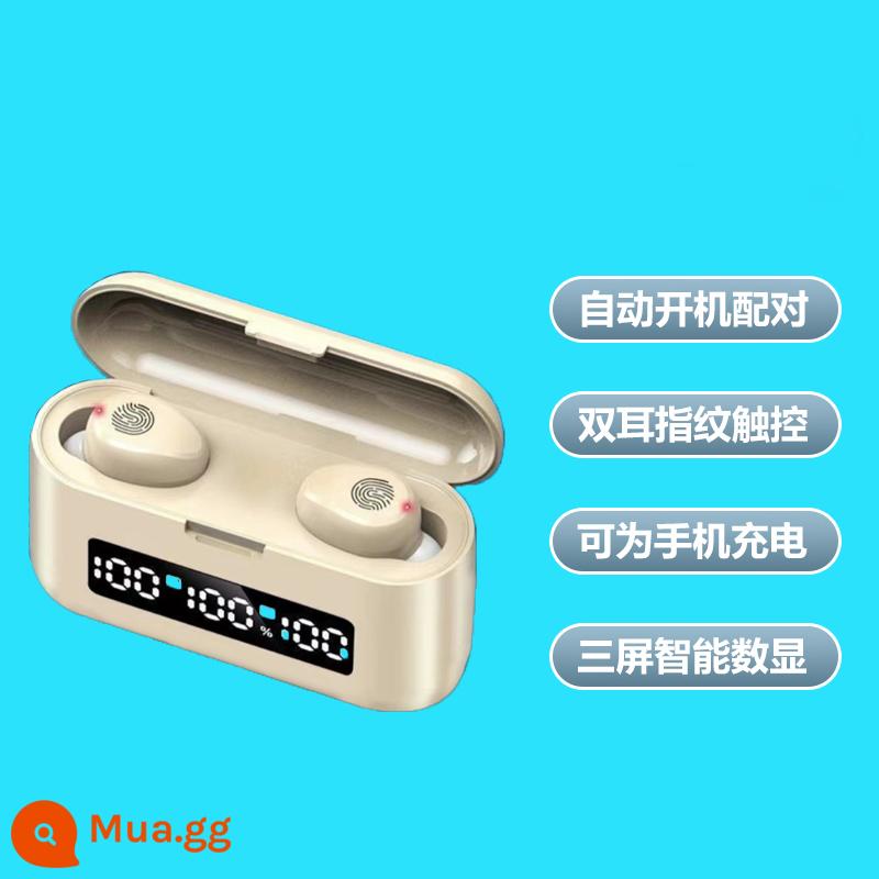 Tai nghe Bluetooth mini không dây thực sự giảm tiếng ồn vô hình trong tai chạy thể thao chất lượng cao có thời lượng pin dự phòng dài tai nghe - Màu da + màn hình kỹ thuật số ba màn hình + hiệu ứng âm thanh vòm