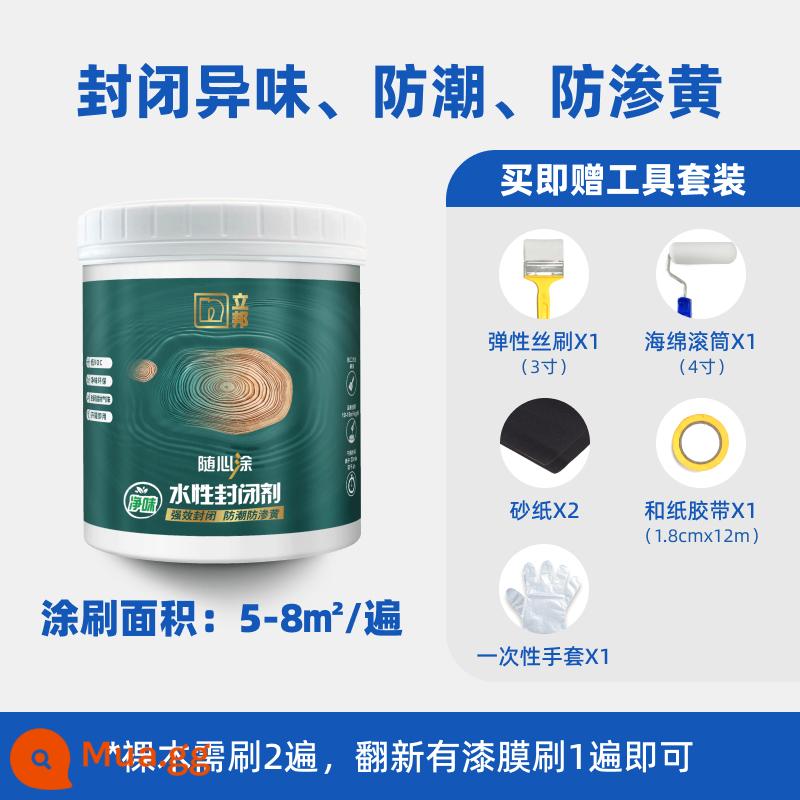 Dầu sáp gỗ gốc nước Libang vecni màu trong suốt sơn gỗ ngoài trời tung dầu gỗ với sơn gỗ chịu nước đồ gỗ nội thất sơn dầu - Máy dán ván gốc nước 0,5kg [có dụng cụ]