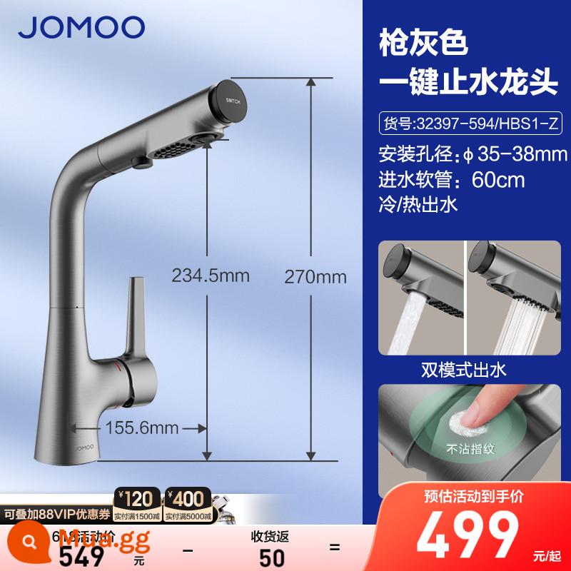 Vòi kéo Jiumu nóng lạnh phòng trang điểm chống văng vòi rửa mặt vòi chậu rửa tay - 32397 Vòi chậu kéo tro súng