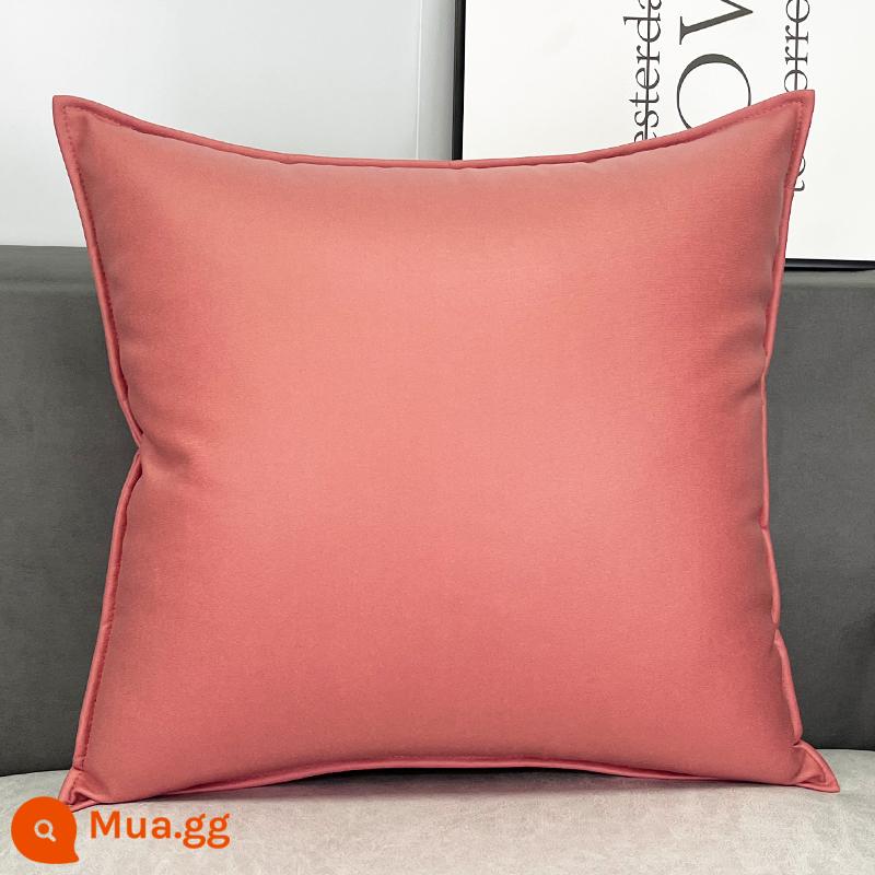 Tùy chỉnh công nghệ vải gối ánh sáng sang trọng Orange sofa da phòng khách đầu giường lớn đệm lưng gối gối không có lõi - Kiểu dáng có viền - bột màu hồng (vỏ gối + lõi gối)