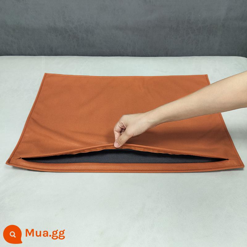 Tùy chỉnh công nghệ vải gối ánh sáng sang trọng Orange sofa da phòng khách đầu giường lớn đệm lưng gối gối không có lõi - Mẫu có viền - Cam rực rỡ (Vỏ gối)