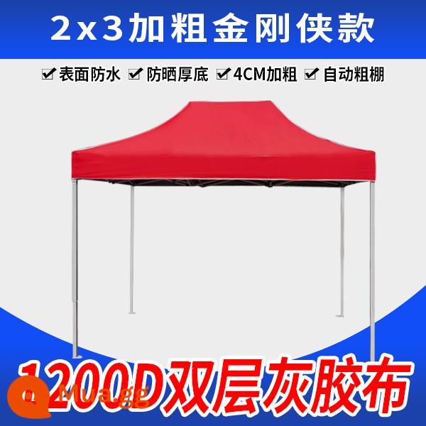 Lều quảng cáo gian hàng ngoài trời có ô lớn bốn chân che mưa bốn góc mái hiên gấp nhà để xe kính thiên văn - 2x3 Supreme Edition Bold King Kong Red (Đậm và dày, miễn phí vận chuyển)