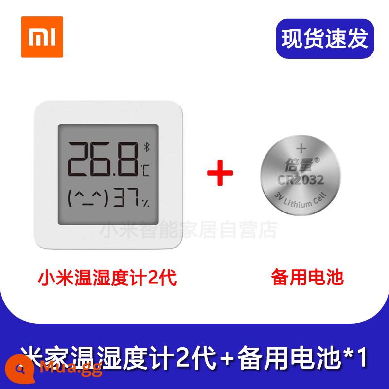 Xiaomi Mijia Bluetooth Nhiệt Độ Đồng Hồ Đo Thế Hệ Thứ 2 Nhà Thông Minh Phòng Ngủ Phòng Bé Phòng Ngủ Điện Tử Có Độ Chính Xác Cao Đồng Hồ Giám Sát - Máy đo nhiệt độ và độ ẩm Mijia thế hệ thứ 2 [1 gói] + 1 pin dự phòng