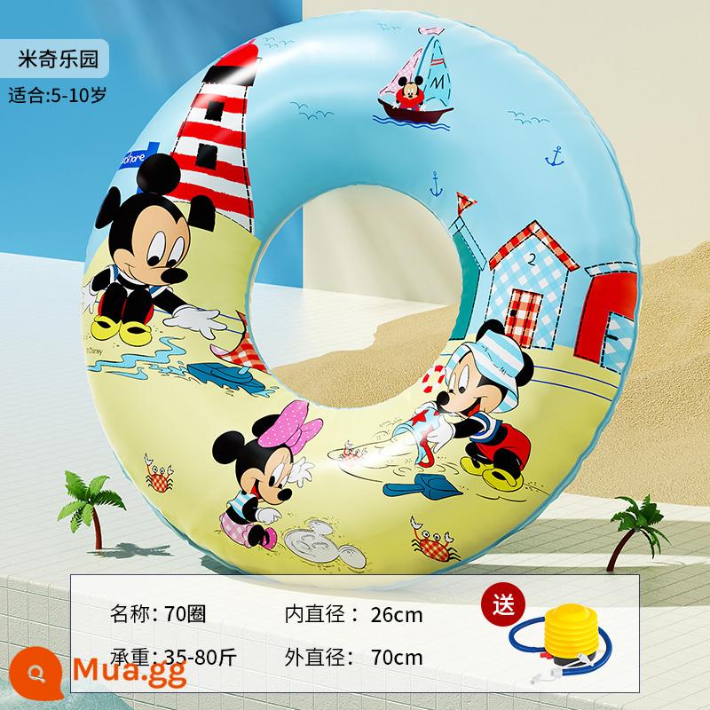 Bestway Vòng bơi trẻ em dày chống lật Disney bé trai và bé gái hoạt hình bơm hơi vòng nách - Disney Mickey size 70 (trọng lượng khuyến nghị 35-80 pounds) đi kèm với máy bơm