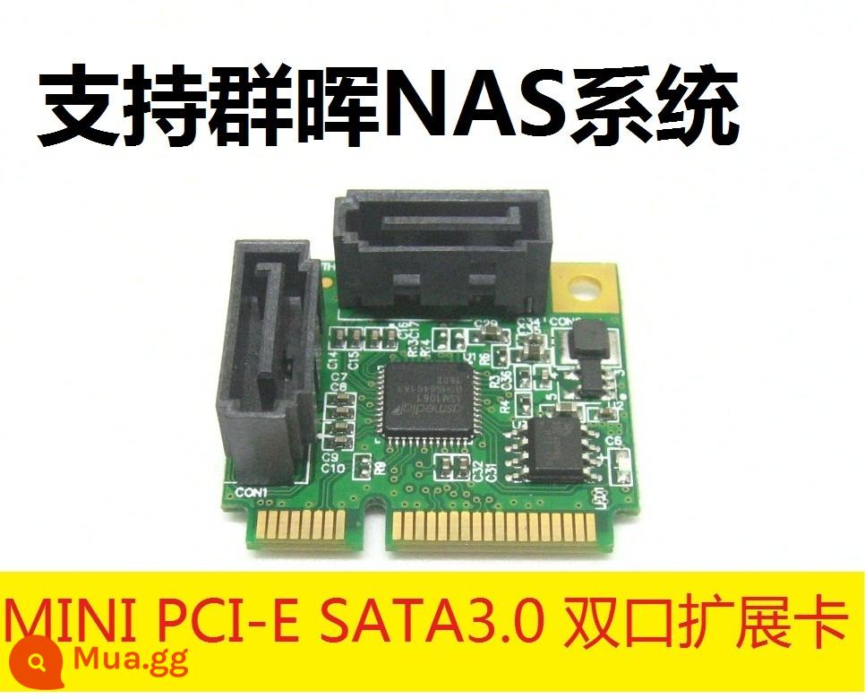 Card mở rộng Mini PCI-E sang SATA3 Card SATA3.0 Card mở rộng ổ cứng Mini PCIE 2 cổng - xám nhạt