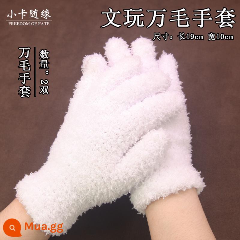 Wenwan Túi Da Lộn Da Hươu Túi Hạt Cotton Nguyên Chất Nano Triệu Tóc Găng Tay Xingyue Bột Quả Óc Chó Túi Bảo Quản Đa Năng - Găng tay dày 10.000 sợi tóc [2 đôi]