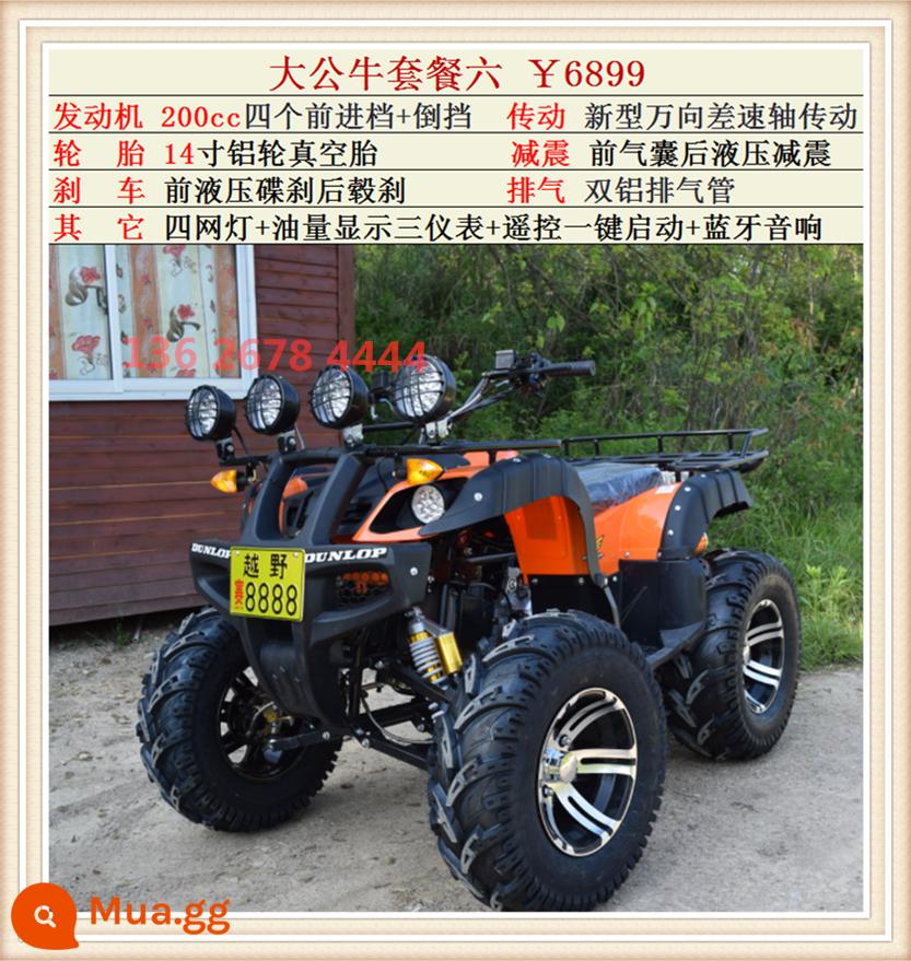 Zongshen xăng làm mát bằng nước bò bãi biển xe ATV điện trẻ em dành cho người lớn bốn bánh trục truyền núi off-road xe máy c - Big Bull Bộ Sáu