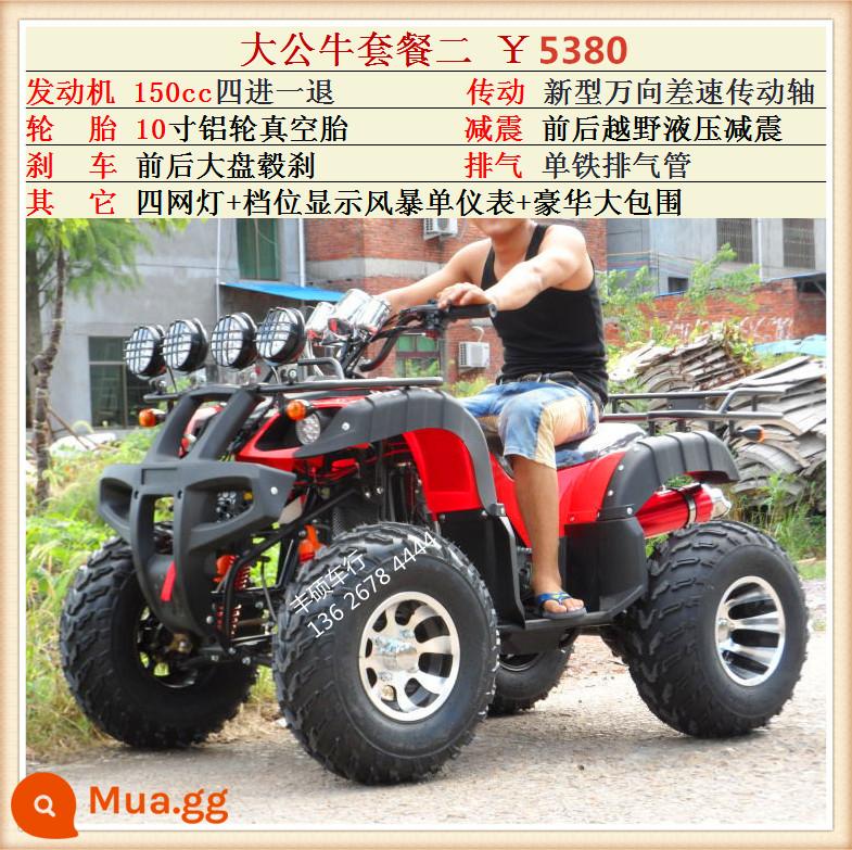 Zongshen xăng làm mát bằng nước bò bãi biển xe ATV điện trẻ em dành cho người lớn bốn bánh trục truyền núi off-road xe máy c - Gói Big Bull 2