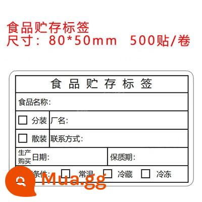 Ngâm thẻ hợp lệ thực phẩm dải thời gian rã đông trong tủ lạnh nhãn hợp lệ thời hạn sử dụng thời gian hết hạn nhãn dán tự dính - Nhãn bảo quản 80*55mm 500 tờ/cuộn Cần có hóa đơn và tin nhắn