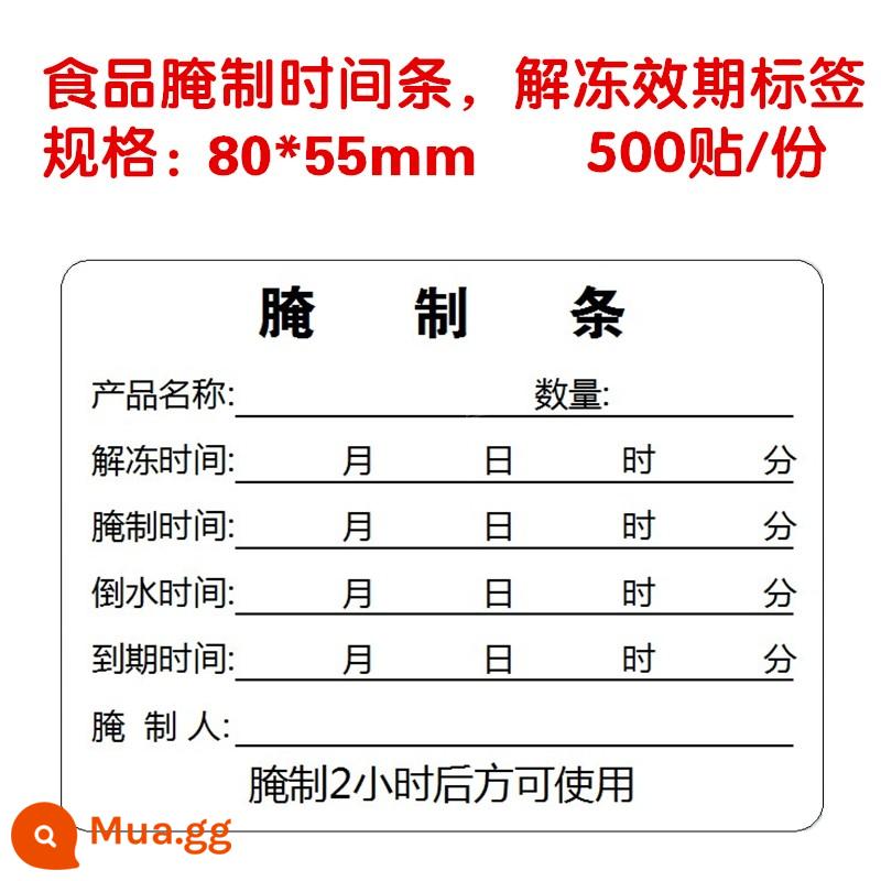 Ngâm thẻ hợp lệ thực phẩm dải thời gian rã đông trong tủ lạnh nhãn hợp lệ thời hạn sử dụng thời gian hết hạn nhãn dán tự dính - Dải ngâm 80*55mm 500 tờ/cuộn Cần có hóa đơn và tin nhắn