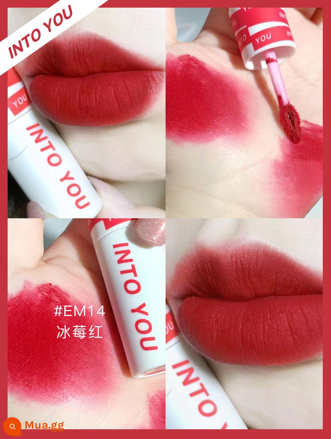 into you lip mud hero son bùn mỏng men EM08 air 525 đóng hộp into you mud lip son lì - Các màu khác EM14#đỏ dâu