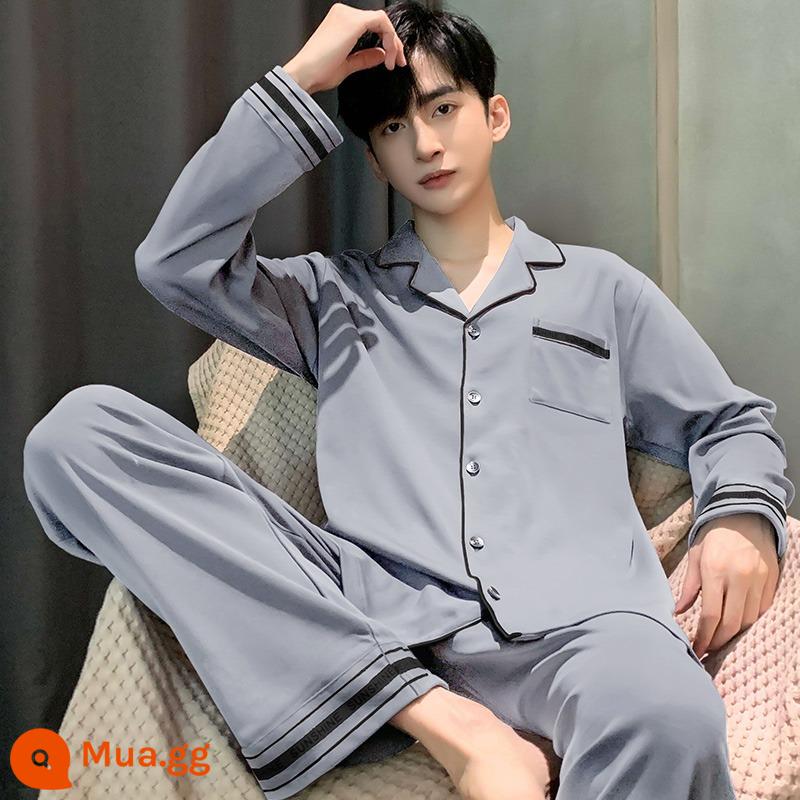 2023 Bộ Đồ Ngủ Mới Cho Nam Xuân Thu Cotton Nguyên Chất Dài Tay Ngày Hè Bé Trai Tuổi Teen Cotton Mặc Nhà - (SMS) cotton nam nguyên chất 88806