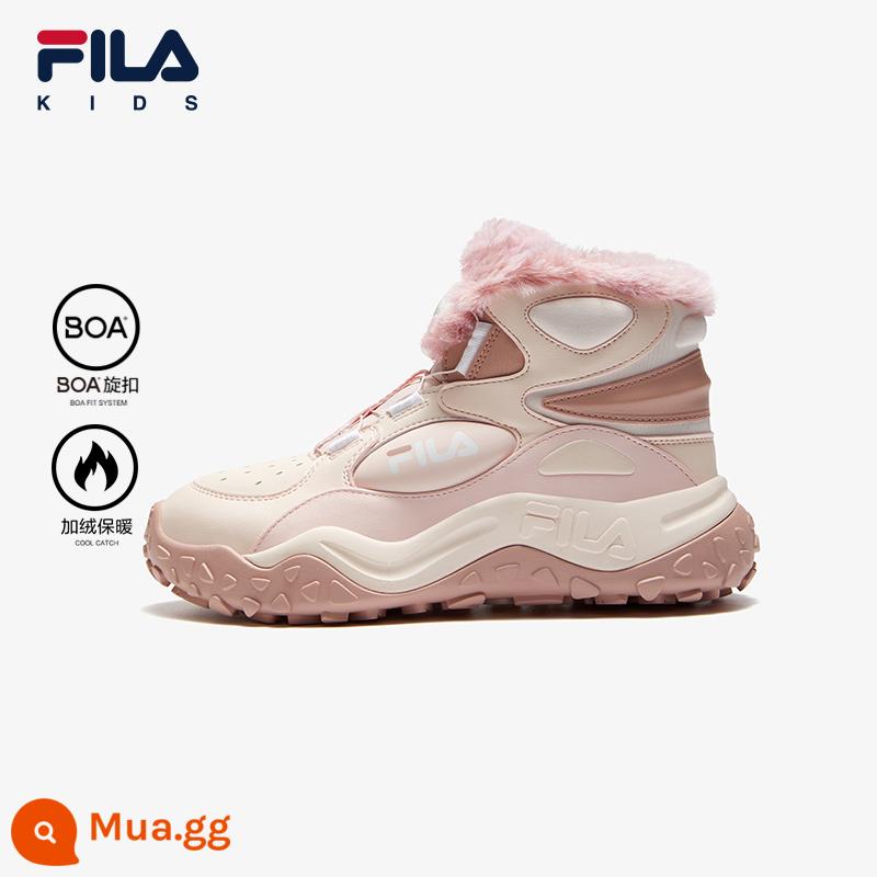 FILA KIDSFila Giày Trẻ Em Trẻ Em Giày Cotton Mùa Đông 2023 Mới BOA Ấm Áp Và Nhung Ủng Cotton Cho Nam Và Nữ - Đôi Cánh Thiên Thần/Crystal Pink-AC