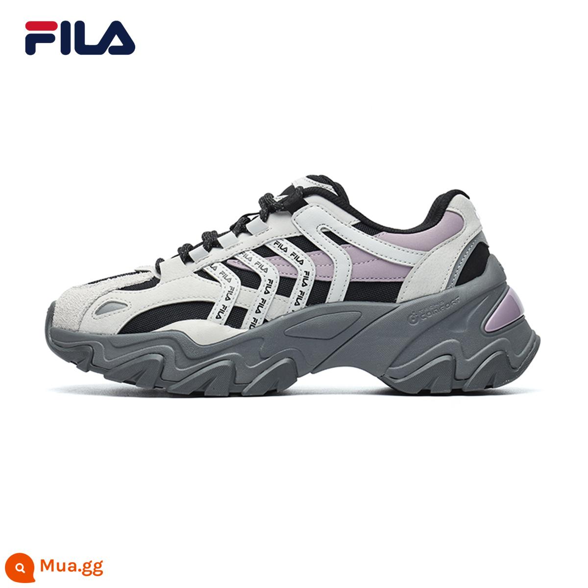 FILA Fila xương cá 2 thế hệ cũ giày nữ thu đông giày thường thời trang nhẹ đế dày giày tăng chiều cao giày thể thao - Đen/Xám Nam Cực-BA