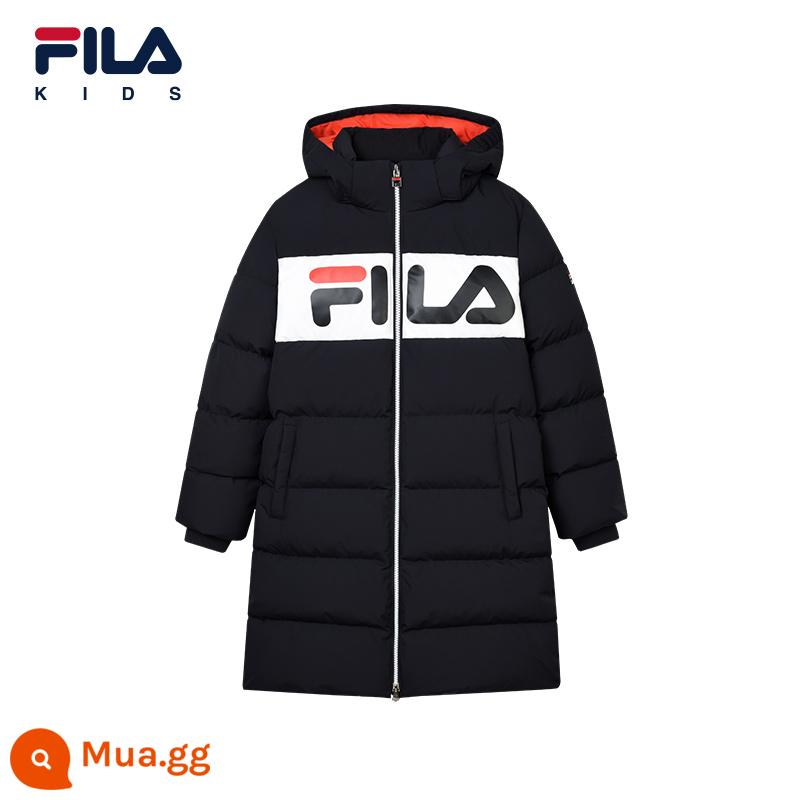 FILA KIDSFila quần áo trẻ em áo khoác trẻ em mùa đông 2023 phong cách mới dài phiên bản có mũ áo khoác ấm áp cho bé trai và bé gái - 1918 Legend Blue-NV