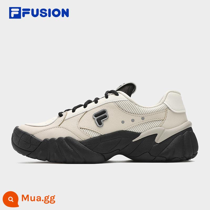 FILA FUSIONFila Nữ Retro Bố Giày Mùa Xuân 2024 Da Mới Giày Ấm Theo Dõi Giày - Màu nâu bạch dương/Trắng sữa-BG