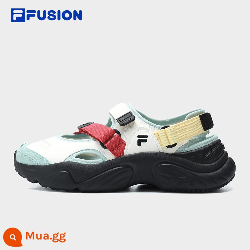 FILA FUSION Fila Mary Jane Sandals Giày Nữ Mùa Hè 2023 Mới Sandal Velcro Xà Cừ Giày Đi Biển - Bạch Tuyết/Xám Hồng Kông-Xanh-SH