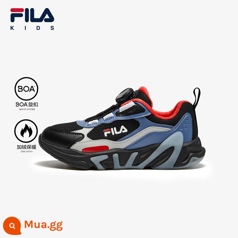 FILA KIDSFila Giày Trẻ Em Trẻ Em Lông Cừu Chạy Bộ Mùa Đông 2023 Nam Nữ Lớn Trẻ Em Núm Giày Thể Thao - Huyền thoại xanh/lửa đỏ-NR