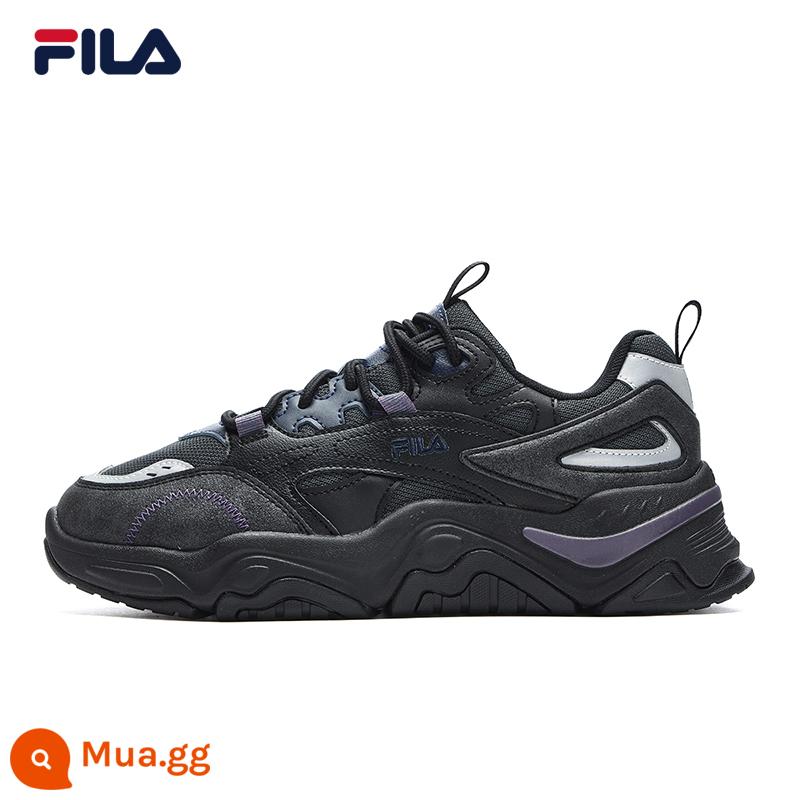 FILA Fila đồi giày đế dày giày nữ phong cách retro giày thể thao mùa xuân 2023 mới ngoài trời cổ giày - Màu xám bóng/Đen-DB