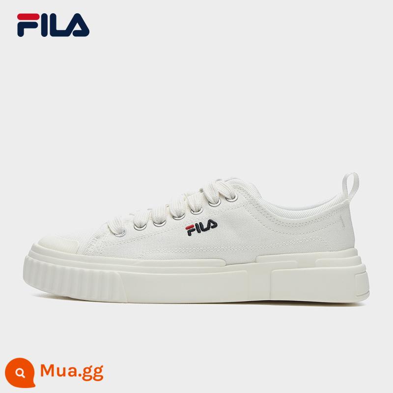 FILA Filaloop giày vải nữ mùa hè 2023 mới giày thể thao nhỏ màu trắng giày ban giày lỗi giày - Sữa trắng-GD