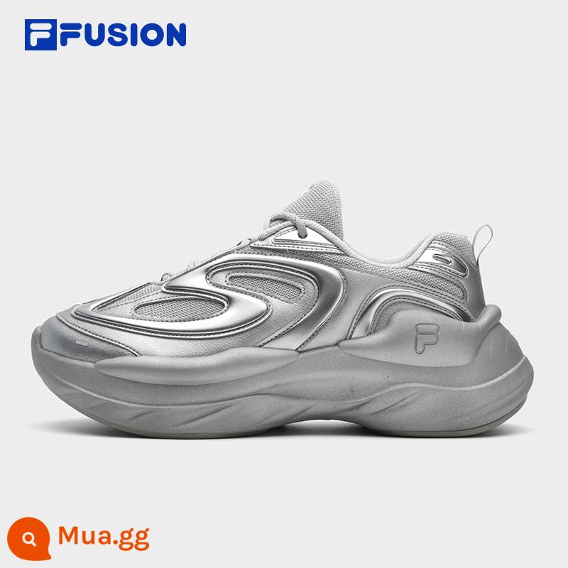 Giày bố nữ FILA FUSION FILA thiên thạch của Ouyang Nana 2023 giày thường đế dày mới - [Nữ] Bạc/Xám đá mặt trăng-SA