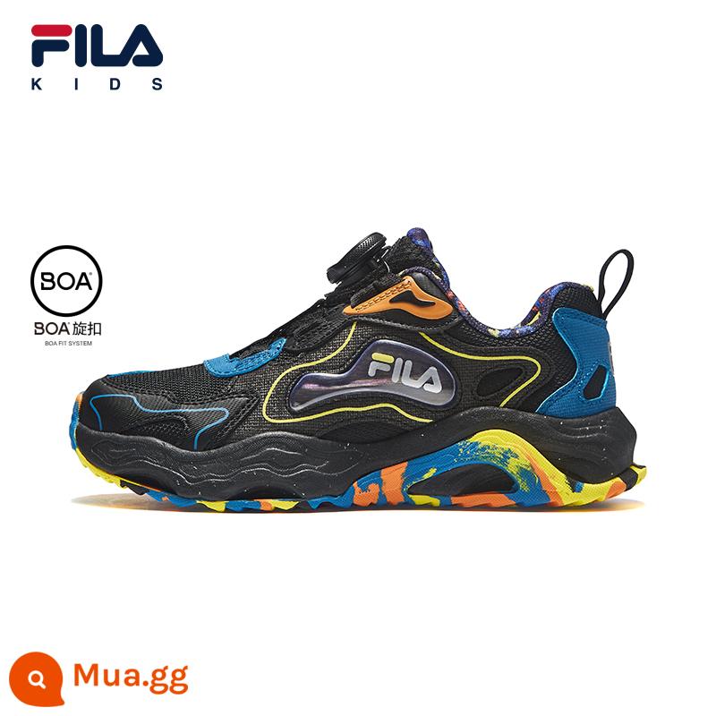 FILA KIDSFila Giày Trẻ Em Trẻ Em Tập Luyện Thu Đông 2023 Mới Nam Nữ Núm Vặn Giày Thể Thao Ngoài Trời - Đen/Vàng Sáng-BB