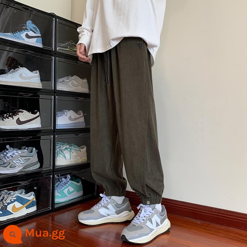 Fat Brother Autumn and Winter Casual Quần Boy - Quân đội xanh