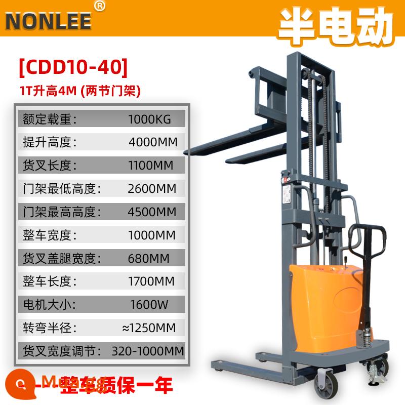 Stack điện cao máy cao 2 -Ton Stack Nâng thủy lực 1,5 tấn người lái cao đẩy khay dỡ hàng để mang chiều cao - Tải trọng 1 tấn, nâng 4 mét [có thể sạc lại]