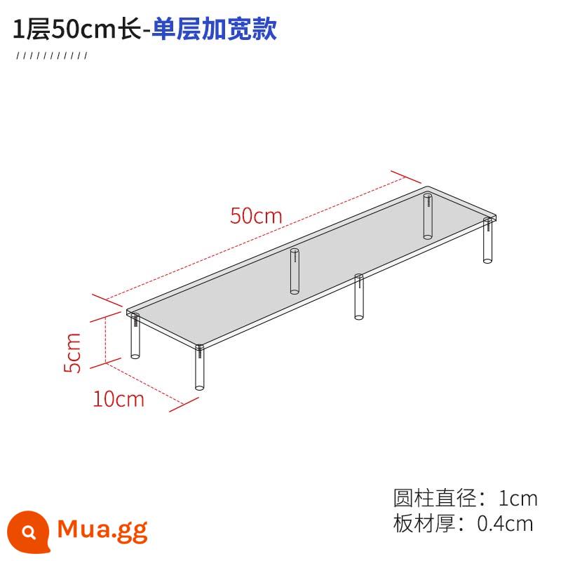 Mở rộng acrylic nhiều lớp mô hình bậc thang mô hình búp bê hiển thị lưu trữ đồ trang sức cốc mỹ phẩm hiển thị 4mm - Một lớp dài 50 cm và lớp ván rộng 10 cm