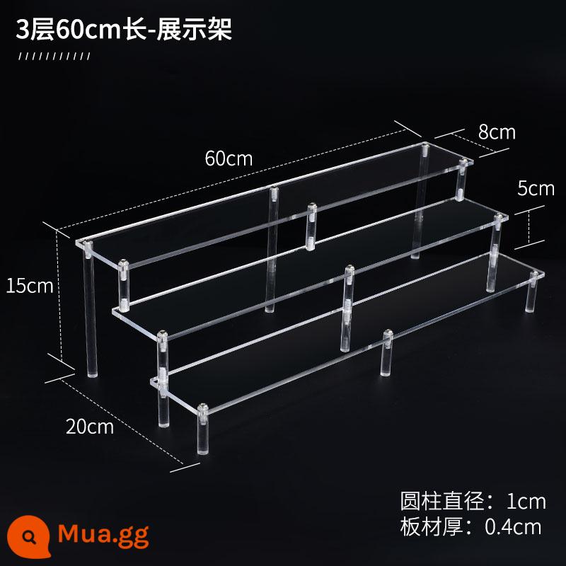 Mở rộng acrylic nhiều lớp mô hình bậc thang mô hình búp bê hiển thị lưu trữ đồ trang sức cốc mỹ phẩm hiển thị 4mm - Ba lớp dài 60 và 8 tấm rộng