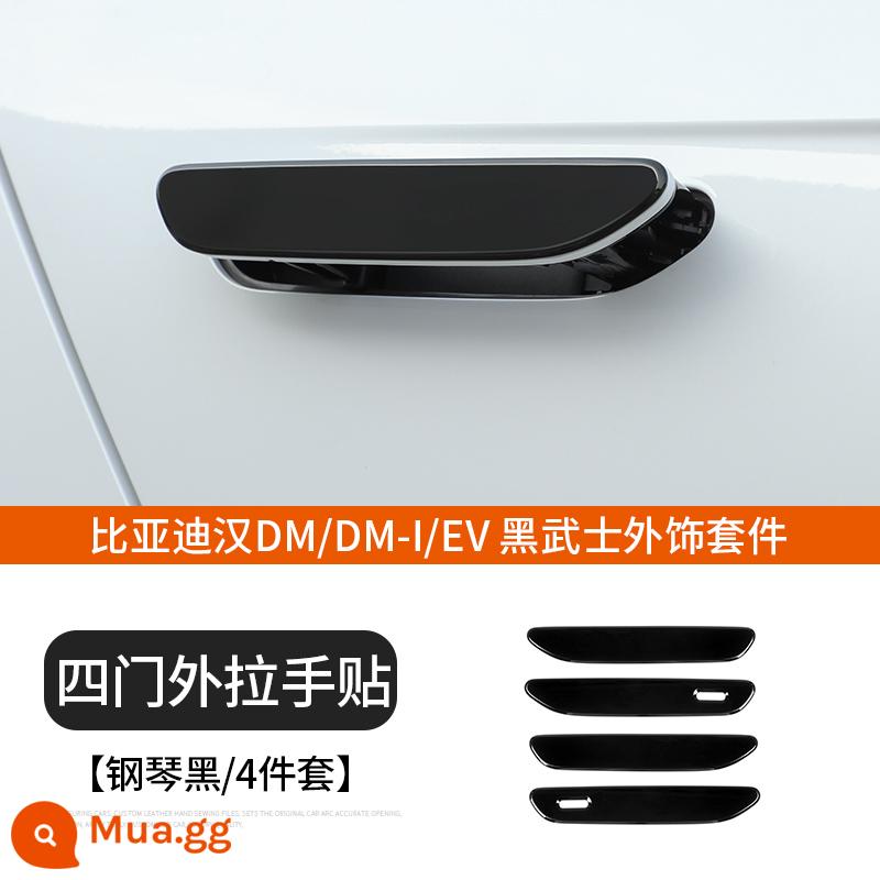 Dành riêng cho BYD Han EV dải trang trí mặt trước giữa lưới ngoại hình dmi đen phụ kiện dm chiến binh đen giữa lưới được sửa đổi - BYD Han Black Warrior Bộ ngoại hình [Nhãn dán tay cầm bên ngoài bốn cửa]