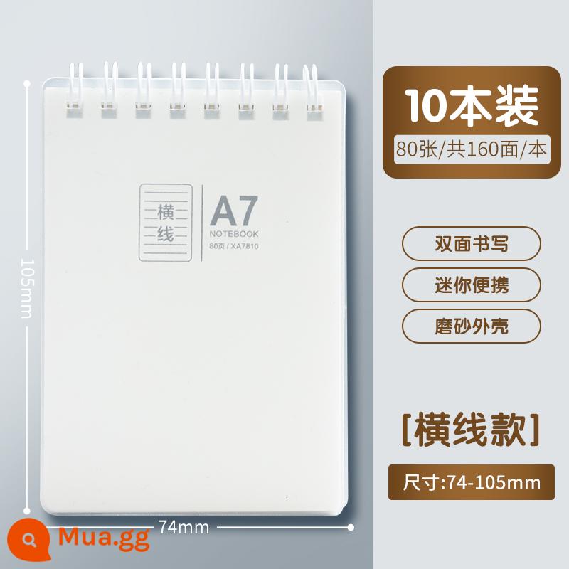 Sổ ghi chép nhỏ Chenguang để mang theo bên mình a7 nhỏ dòng ngang nhỏ di động túi ghi chú học sinh cuộn dây đơn giản dễ viết một từ đơn ghi chép bài tập về nhà sổ ghi nhớ văn phòng phẩm hình vuông - A7 dòng ngang 10 sổ tay/sổ bỏ túi