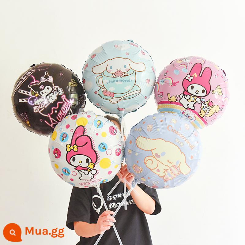 Cô Gái Cho Bé Sinh Nhật Vui Vẻ Cầm Ký Sanrio Trẻ Em Năm Đầu Tiên Đảng Bầu Không Khí Ảnh Đạo Cụ Trang Trí Sáng Tạo - Gậy cầm tay Sanrio tròn 18 inch [gói 5 chiếc ngẫu nhiên]