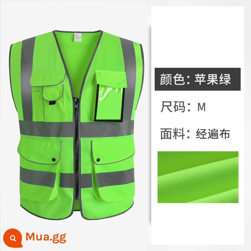 cnss vest phản quang vest xây dựng người đàn ông cưỡi quần áo an toàn công trường giao thông công trường huỳnh quang màu vàng quần áo bảo hiểm lao động - Mã Táo Xanh M