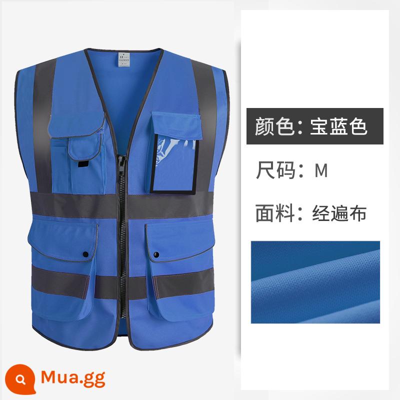 cnss vest phản quang vest xây dựng người đàn ông cưỡi quần áo an toàn công trường giao thông công trường huỳnh quang màu vàng quần áo bảo hiểm lao động - màu xanh hoàng gia cỡ M