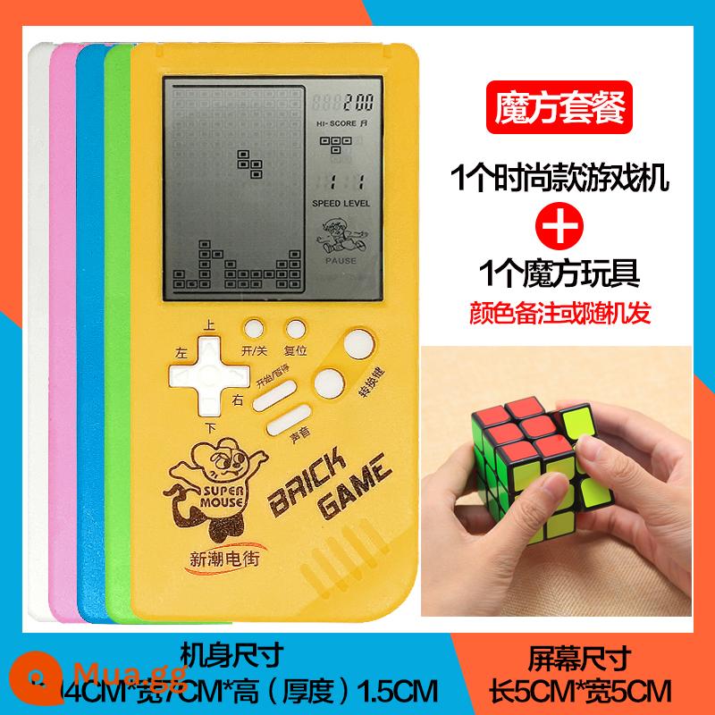 Máy chơi game Tetris màn hình lớn cổ điển cầm tay đồ chơi trẻ em cổ điển nhỏ di động hoài cổ ra đời từ những năm 80 - Mẫu thời trang 3,5 inch + khối xếp hình ba tầng + pin Gửi đơn hàng và ghi chú màu sắc