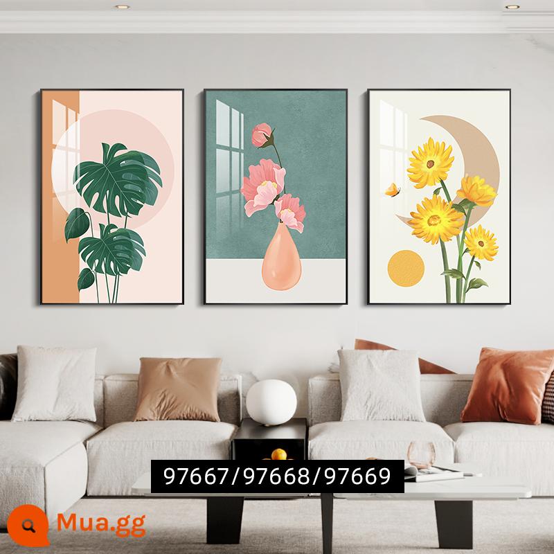 Bắc Âu phòng khách sơn trang trí hiện đại tối giản sofa nền tường treo tranh phòng ăn tường bộ ba bức tranh tường phòng ngủ tranh treo tường - Ngửi những bông hoa hồng