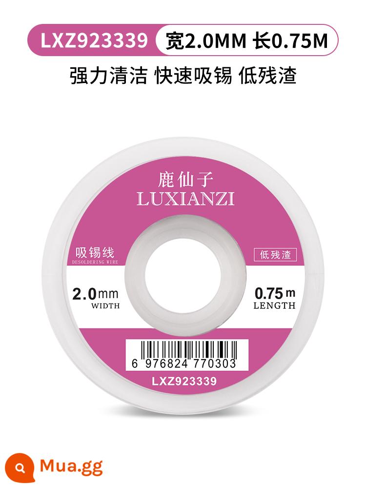 Dây hàn chính hãng Luxianzi, băng hàn, băng loại bỏ xỉ thiếc, dụng cụ loại bỏ miếng đệm loại bỏ thiếc CP2015/3515/BGA - [Hươu Tiên] Chiều rộng 2.0, chiều dài 0,75