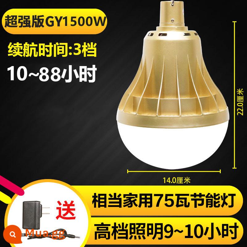 Đèn LED Sạc Bóng Đèn Di Động Gia Đình Gian Hàng Chợ Đêm Chiếu Sáng Siêu Sáng Mất Điện Khẩn Cấp Đèn Cắm Trại Ngoài Trời - Siêu 1500W - công suất 75 watt + thời lượng pin 88 giờ [24000 mAh]