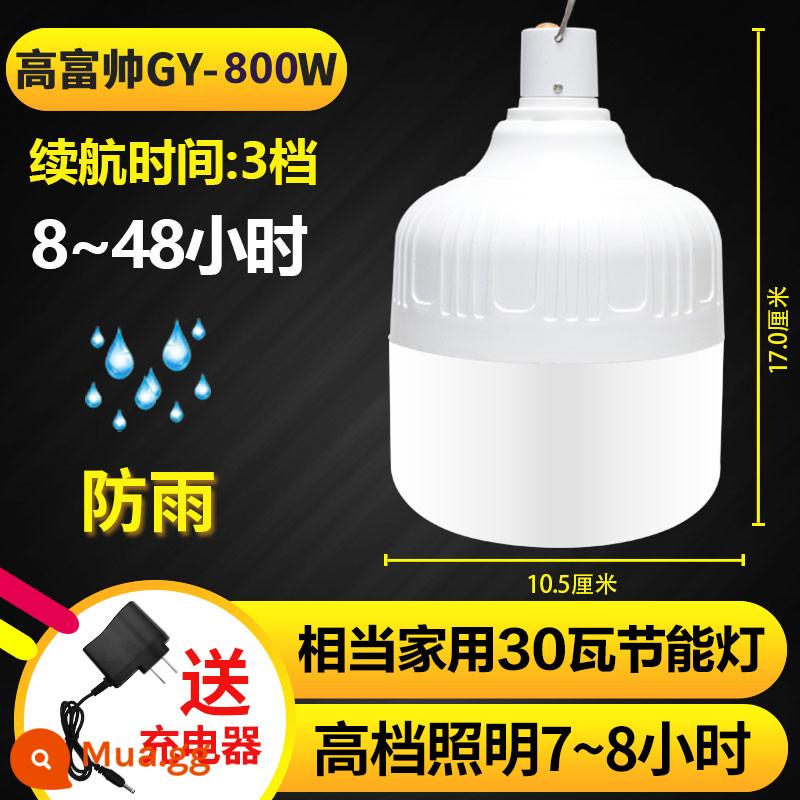 Đèn LED Sạc Bóng Đèn Di Động Gia Đình Gian Hàng Chợ Đêm Chiếu Sáng Siêu Sáng Mất Điện Khẩn Cấp Đèn Cắm Trại Ngoài Trời - Model 800W---công suất 30 watt + thời lượng pin 60 giờ [6600 mAh]