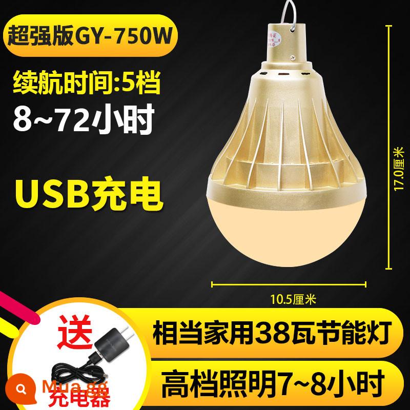 Đèn LED Sạc Bóng Đèn Di Động Gia Đình Gian Hàng Chợ Đêm Chiếu Sáng Siêu Sáng Mất Điện Khẩn Cấp Đèn Cắm Trại Ngoài Trời - Màu ấm 750W---công suất 38 watt + thời lượng pin 72 giờ [9000 mAh]