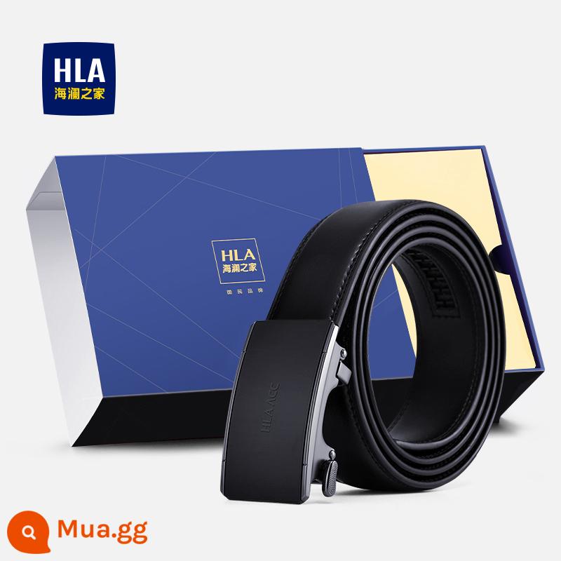 HLA/Hailan Nhà Thắt Lưng Nam Thật Dây Khóa Tự Động Tặng Hộp Quà Tặng Sinh Nhật Bạn Trai Bố Mới dây - Kiểu dáng ① Họa tiết mờ [Hộp quà màu xanh] 254