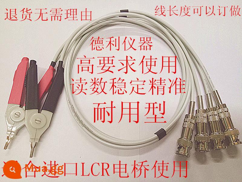 Đường clip kiểm tra bốn đầu có độ chính xác cao Đường kiểm tra cầu LCR Đường clip cầu kỹ thuật số Đường clip kiểm tra Kelvin - Dây chuyền thử cầu cầu cao màu xám nhạt