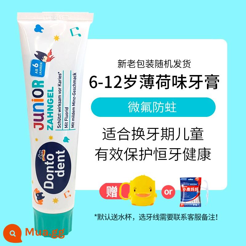 elmex Ai Meishi kem đánh răng trẻ em bàn chải đánh răng cho bé bé một tuổi 2 lon 1 chống sâu bướm fluoride 3-6-12 không nuốt - Hương bạc hà dành cho bé từ 6 đến 12 tuổi, thích hợp cho giai đoạn mọc răng