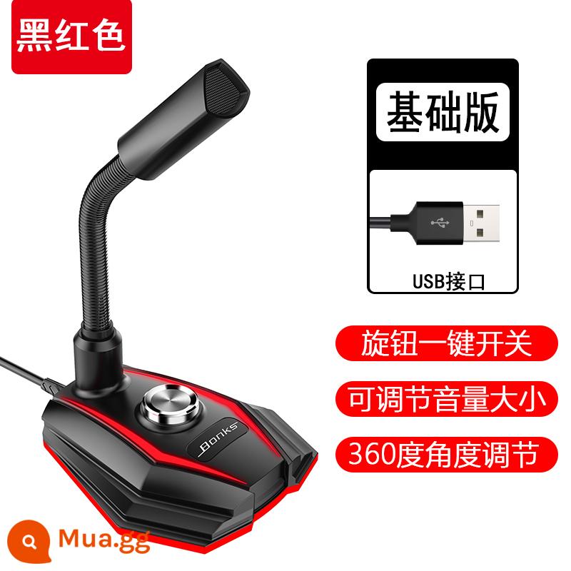 Trò chơi Micrô trực tiếp Micrô Máy tính để bàn Máy tính xách tay Giao diện USB Thẻ âm thanh Bài hát K quốc gia Neo ăn gà tại nhà Hội nghị bài hát K Thiết bị ghi âm YY Micrô điện dung có dây Micrô máy tính - Phiên bản USB màu đen - phổ biến cho máy tính để bàn và notebook