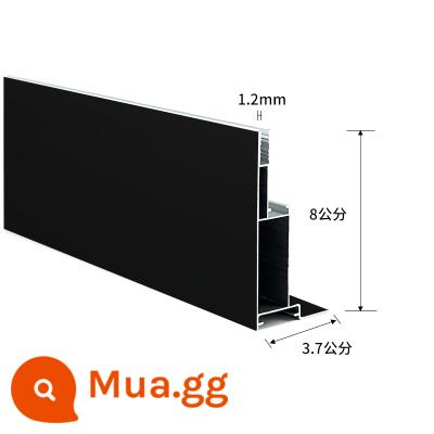 Cấu hình hộp đèn Kabu khung uv HD phim mềm hộp đèn túi cột h kéo vải hồ sơ biển quảng cáo hợp kim nhôm ngoài trời - 8 cm một mặt màu đen (dày 1,2)